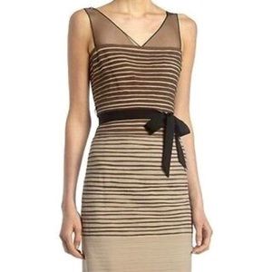 NWT BCBGMAXAZRIA Christi Cocoa Silk Lined Sleeveless V-Back Cocktail Dre…